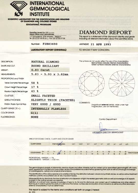 Foto 9 - Diamant IGI 0,83ct Lupenrein Top Wesselton G, D5428