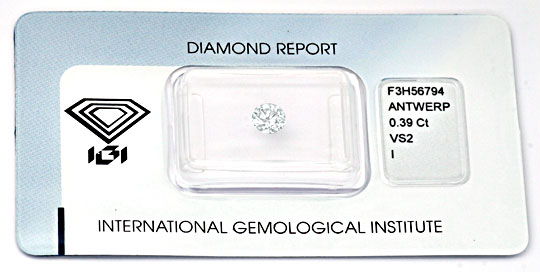 Foto 1 - Diamant, Top Gutachten IGI!, Brillant 0,39 Carat, D5674