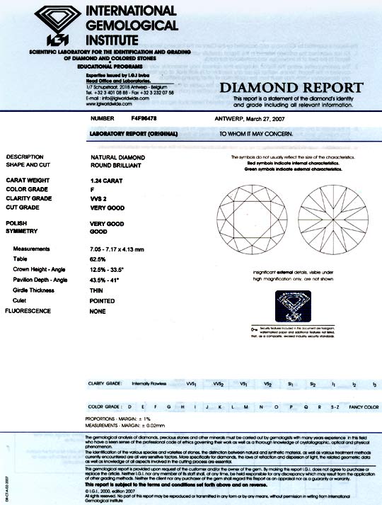 Foto 9 - Diamant IGI 1,24 Brillant feines Weiss Plus VVS Diamond, D5701
