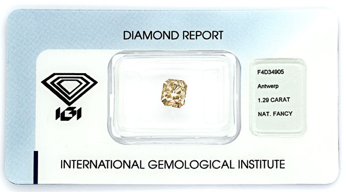 Foto 1 - 1,29ct Diamant Cornered Rectangular Fancy Gr. Brown IGI, D6679