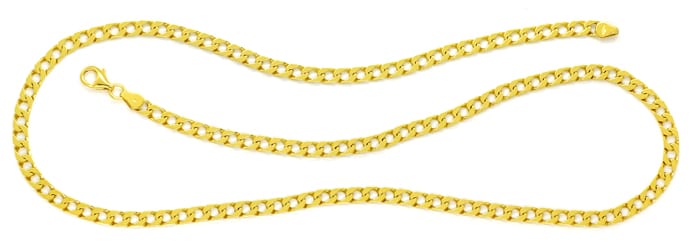 Foto 1 - Eckige Flachpanzerkette Goldkette massiv 750er Gelbgold, K3151
