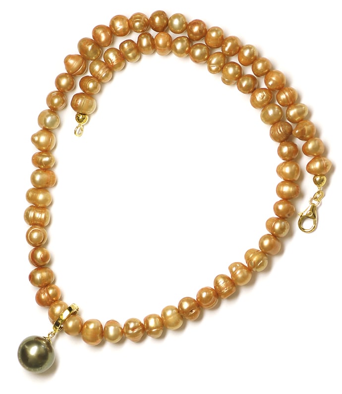 Foto 3 - Schmuckgarnitur Perlen als Ketten Anhänger Armband Ring, Q0688