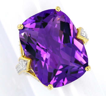 Foto 1 - Mondäner Diamantenring mit riesigem Amethyst, S5828