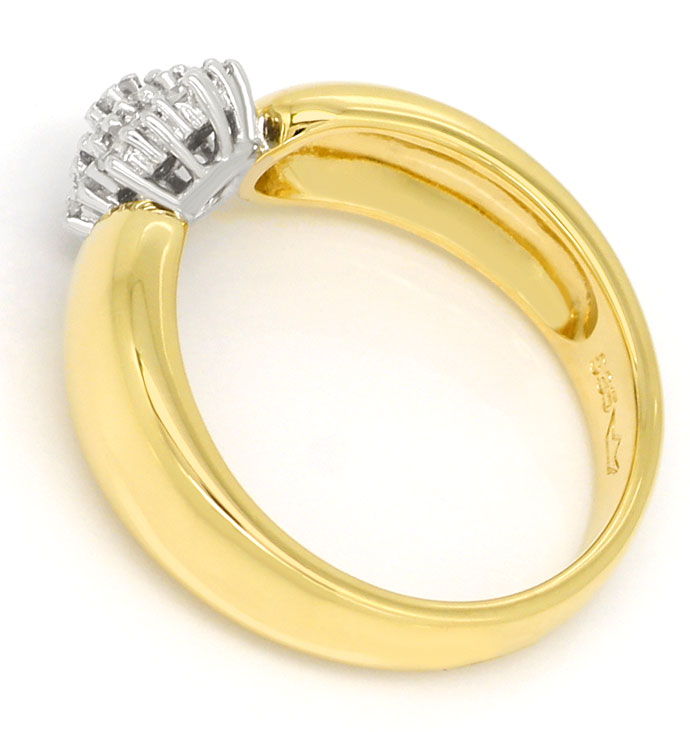 Foto 3 - Gold-Bandring mit dekorativem Diamanten Mittelteil, 14K, S9736